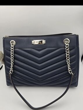 MICHAEL Michael Kors Quilted Navy Shoulder Bag